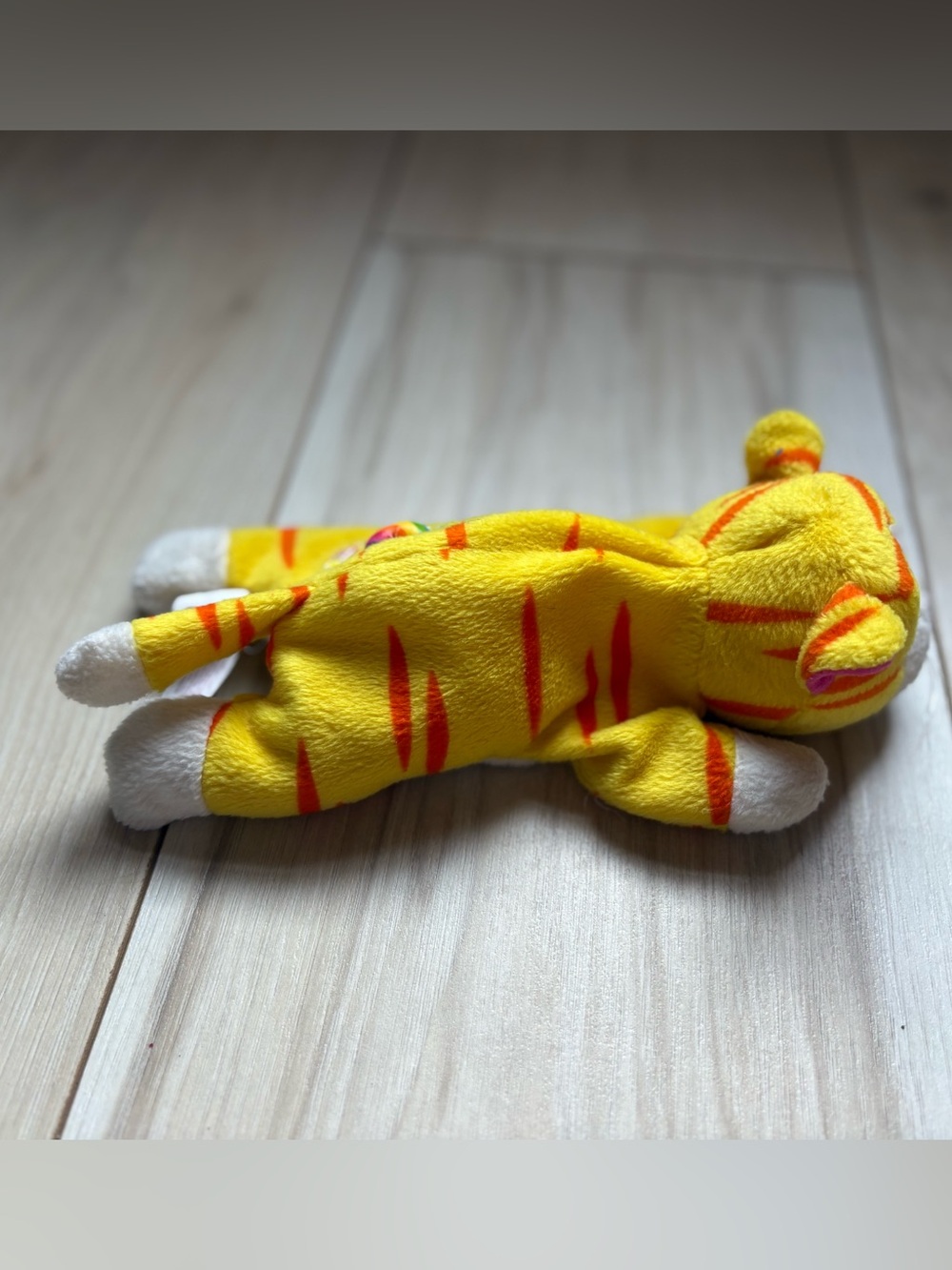 Vintage Lisa Frank Sunflower Yellow Orange Tabby Cat Plush Bean Bag Toy 8” - Picture 4 of 9